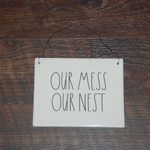 Rae Dunn OUR MESS OUR NEST wall hanging